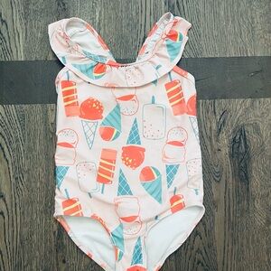 Carter's Pink One-Piece Swim - Ice Cream & Popsicle Print with Ruffle